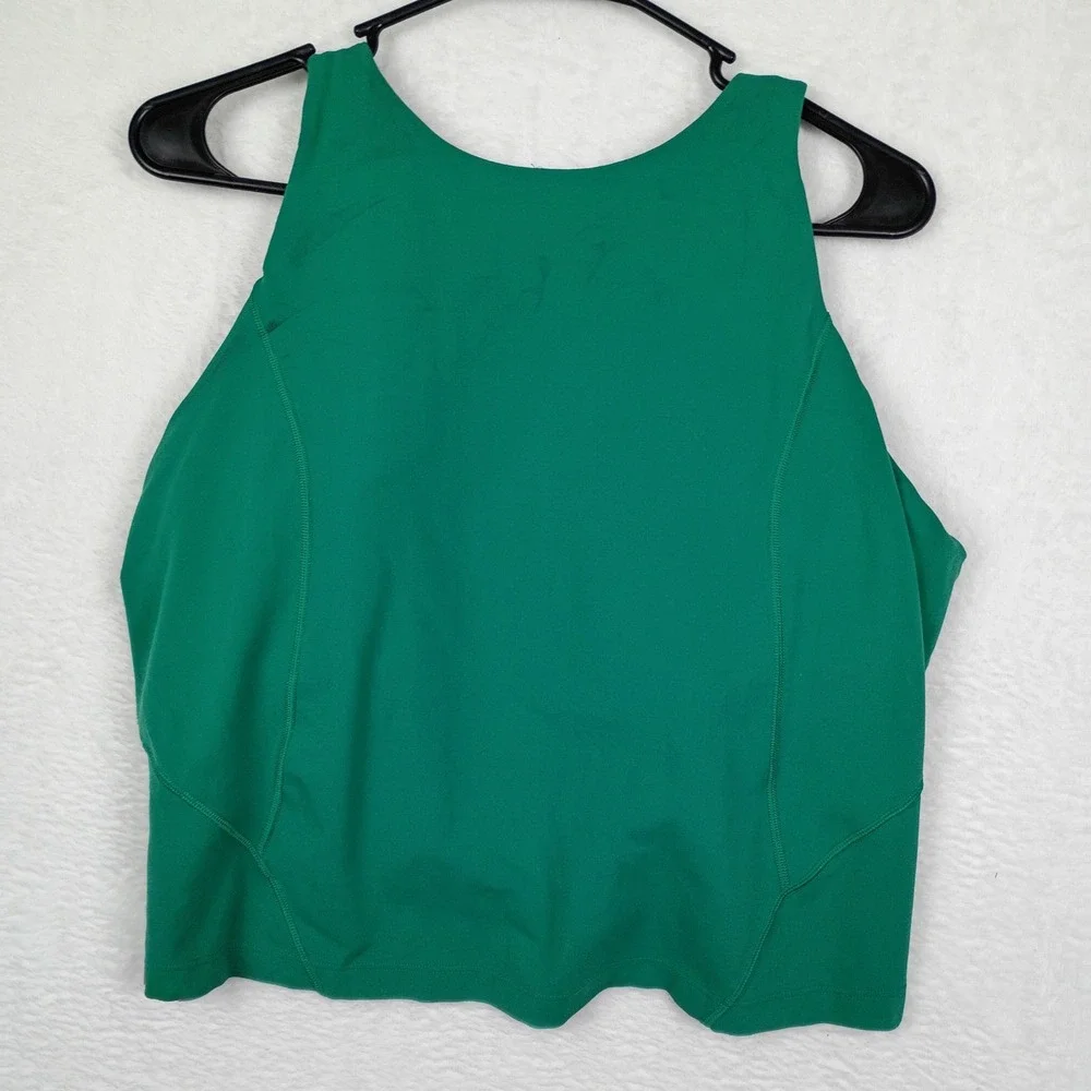Lululemon Womens Green Athletic Crop Top Tank Yoga‎ Gym Workout Size Small